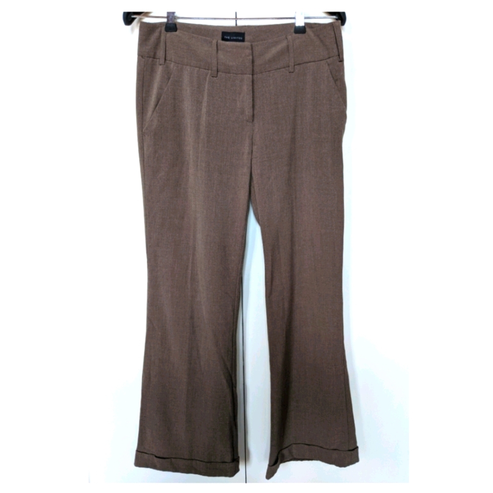 Dark Brown Straight Leg Pants Professional Slacks